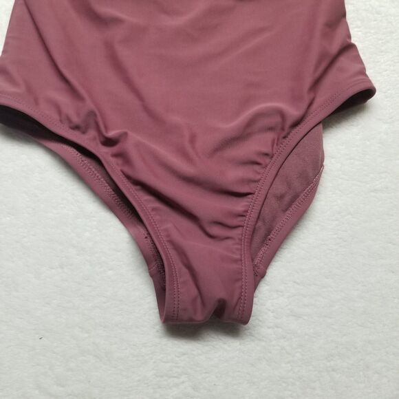 Kona Sol Small Swimsuit Mauve Ruffle Bust Padded Removeable Straps Beach Cruise - Picture 2 of 9